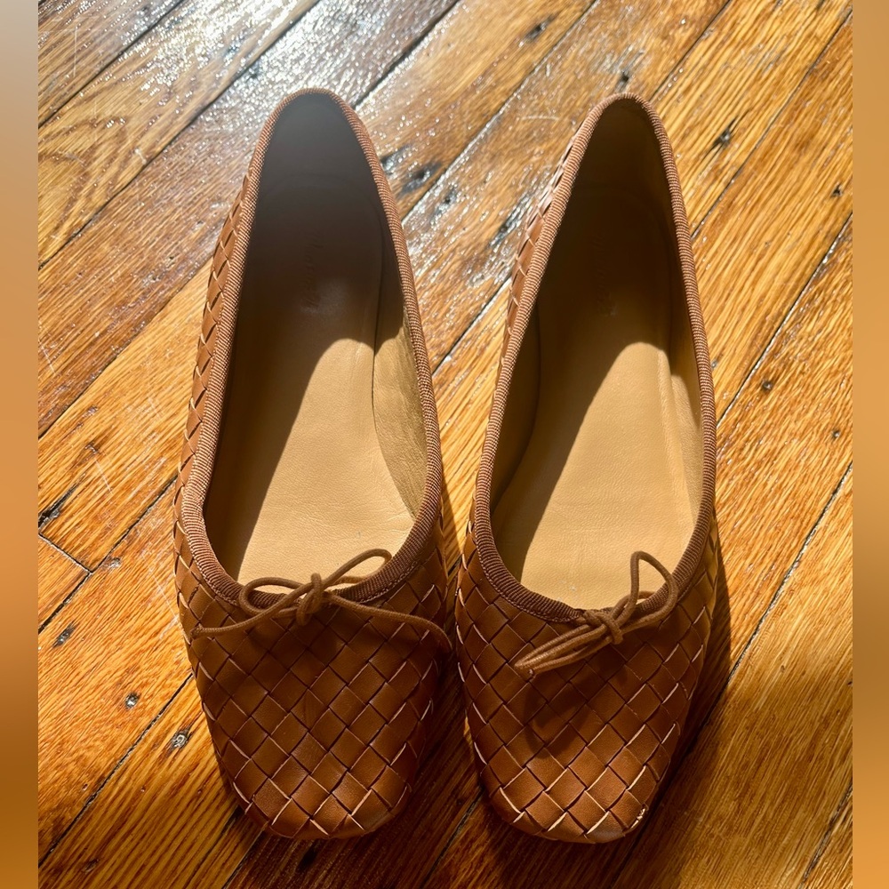 Madewell the anelise ballet flat in woven leather sz 7